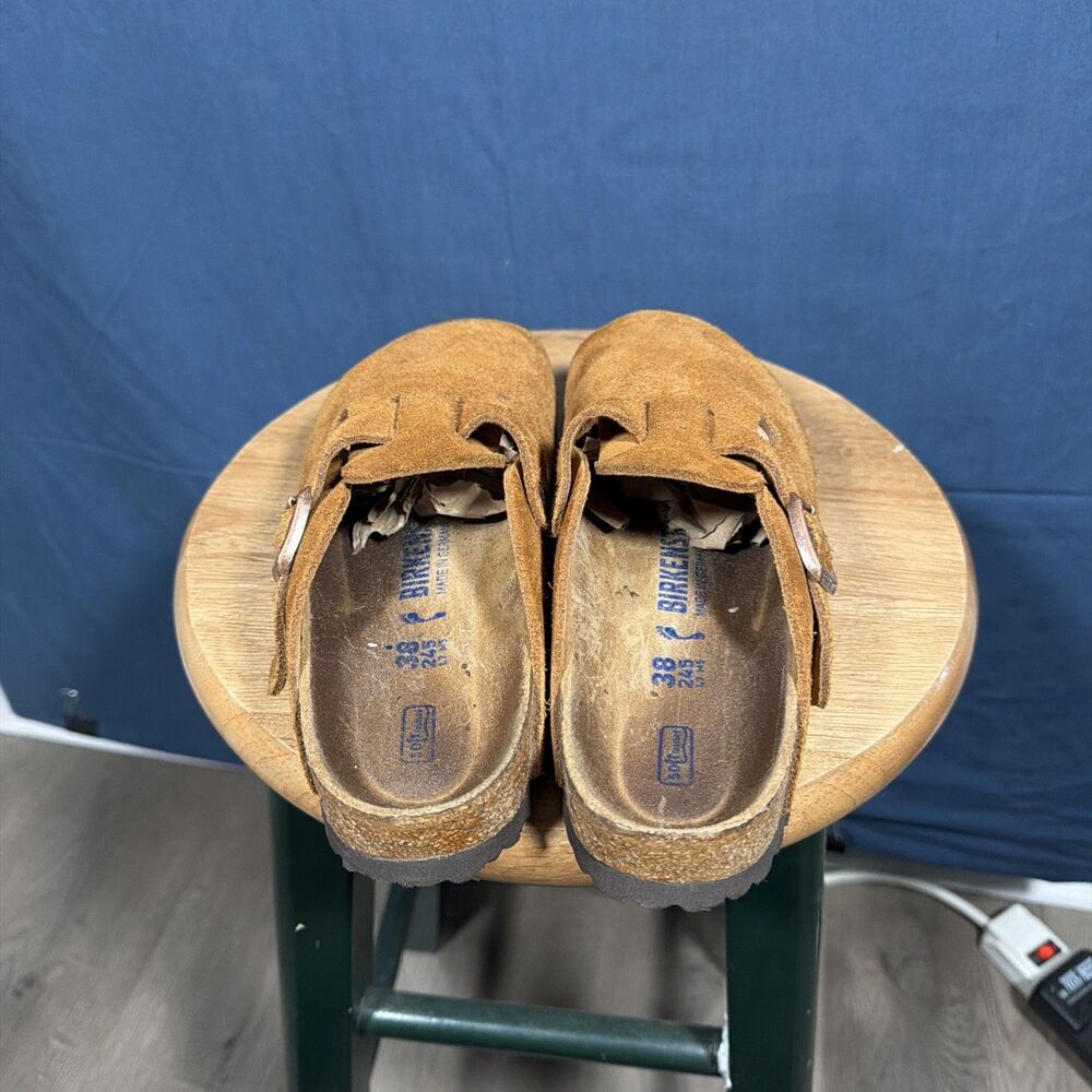 Birkenstock Boston Mink Suede Clogs Soft Bed Sandals Unisex Size EU 38 US L7 M5 - Picture 5 of 7